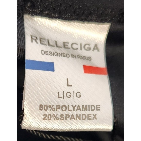 RELLECIGA Black One Piece High Cut Bandeau Adjustable Straps Swimsuit Size Large - Picture 6 of 11